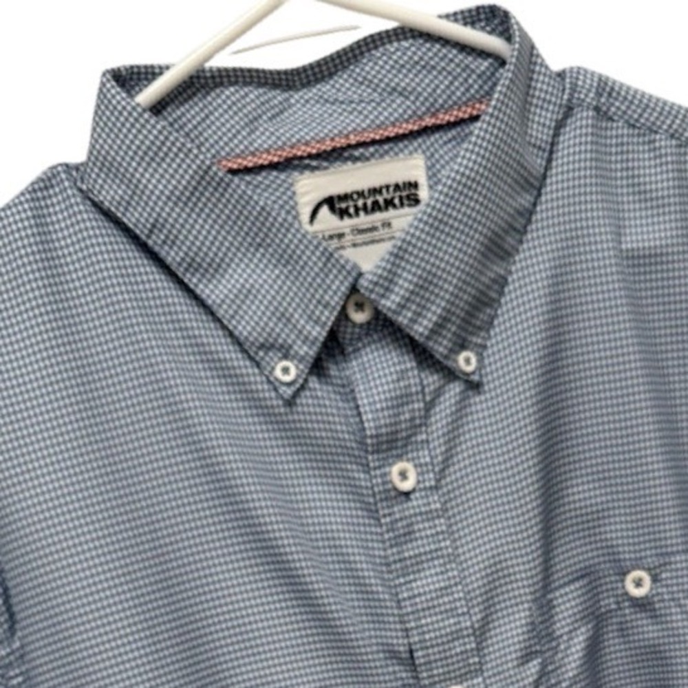 Mountain Khakis Men's‎ Classic Fit Shirt XL Blue White Gingham Button Down Shirt